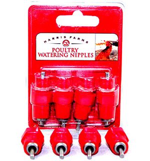 Poultry Watering Nipples 4-Pack Red